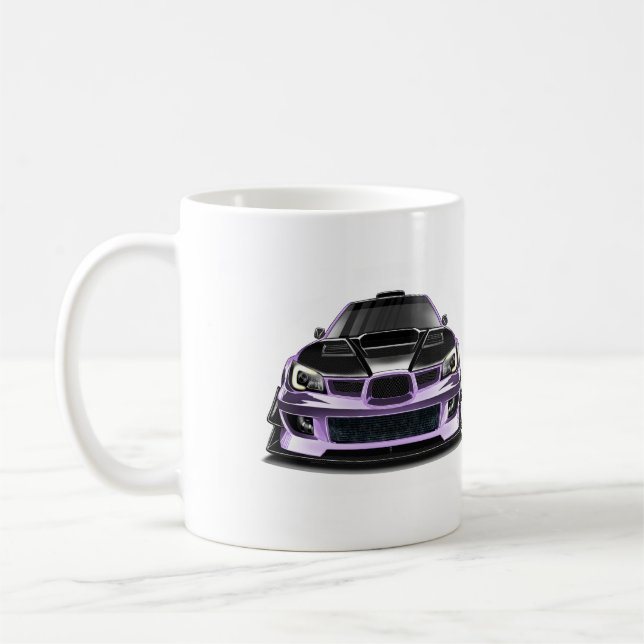 Caneca De Café arte desenhada à mão com olho apertado roxo (Esquerda)