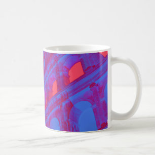 Caneca De Café Arte digital azul, vermelha, de Colosseum e estátu
