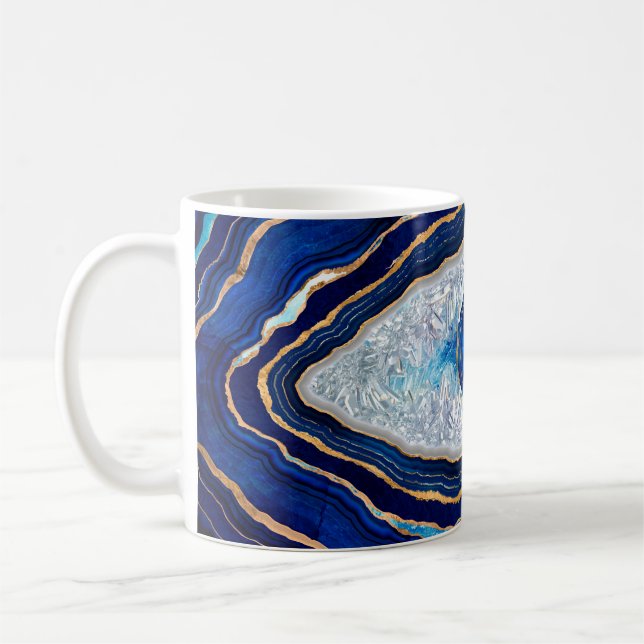 Caneca De Café Arte Digital do Geodo de Agato Azul mau (Esquerda)