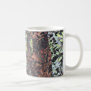 Caneca De Café Arte digital do padrão floral com árvore