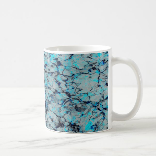 Caneca De Café Arte digital legal e moderna da aquarela azul (Direita)