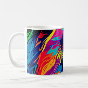 Caneca De Café Arte Digital Retrato de Leão 3D Abstrato