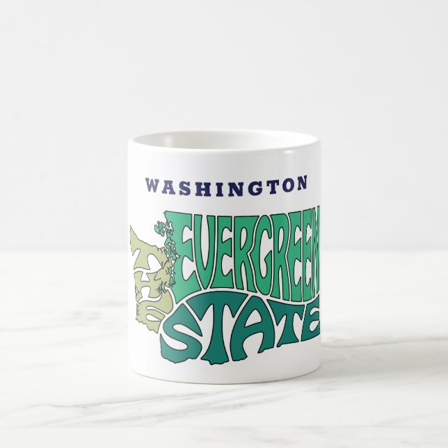 Caneca De Café Arte do Apelido do Estado de Washington (Centro)