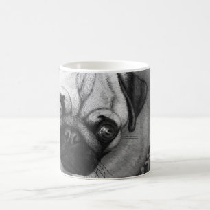Caneca De Café Arte do cão de filhote de cachorro do Pug