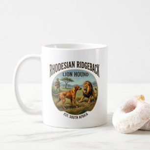 Caneca De Café Arte do Cão Leão Rhodesian Ridgeback