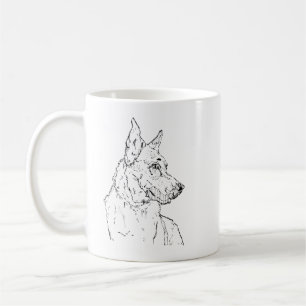 Caneca De Café Arte do Cão Pastor Alemão Alsaciano