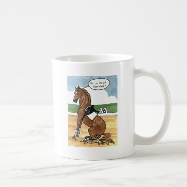 Caneca De Café Arte do cavalo NO BOCADO agora que (Direita)