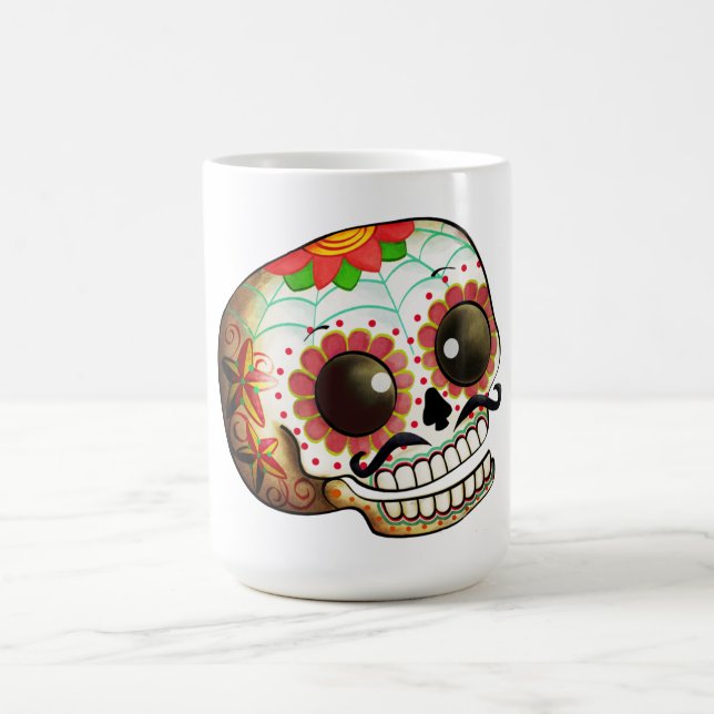 Caneca De Café Arte do crânio de Diâmetro de Los Muertos Açúcar (Centro)