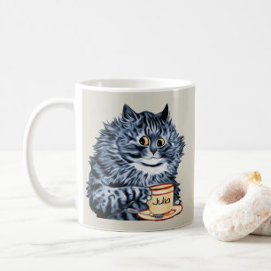 Caneca De Café Arte do gato do Teacup de Louis Wain