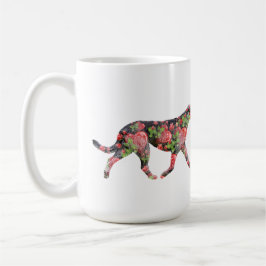 Caneca De Café Arte do Lobo Irlandês do Dia dos Namorados