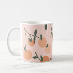 Caneca De Café Arte do rabisco: Padrão de colheita de cereja lara