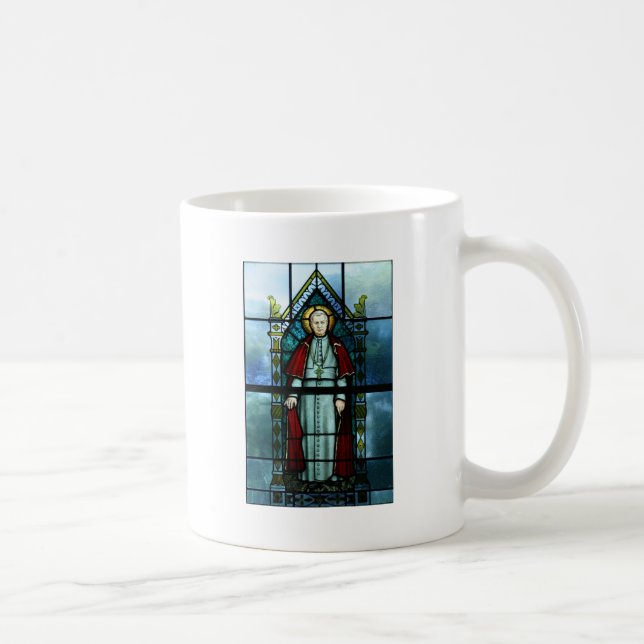 Caneca De Café Arte do vitral do papa Santo Pius X (Direita)