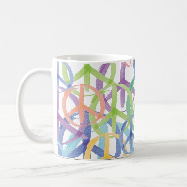 Caneca De Café Arte dos Símbolos da Paz (Esquerda)