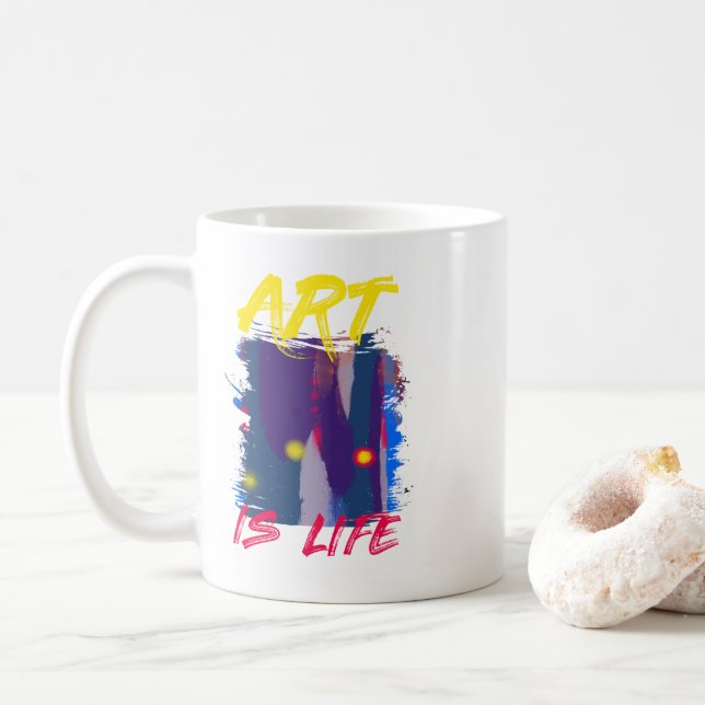 Caneca De Café Arte é a vida (Com Donut)