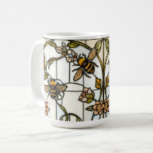 Arte elegante art nouveau botânico  vidro de abelh