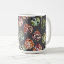 Caneca De Café Arte em Aquarela de Folhas Caindo de Outono Rústic