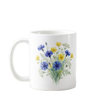 Arte em Aquarela de Jardim de Flores Silvestres