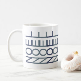 Caneca De Café Arte em Linha Arquitetônica | Natal Cobalt Noel