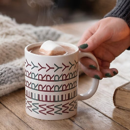 Caneca De Café Arte em Linha Arquitetônica | Natal Nórdico Alegre