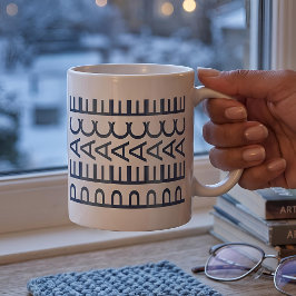 Caneca De Café Arte em Linha Arquitetônica | Paz de Natal em Coba