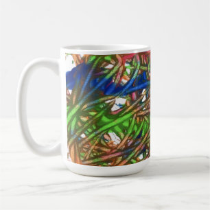 Caneca De Café Arte em mármore rosa, azul, verde, laranja