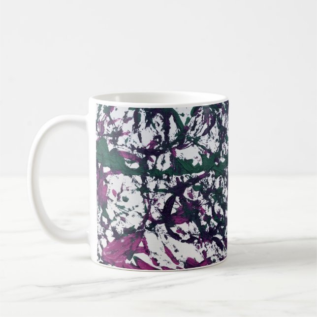 Caneca De Café Arte em Mármore Roxo, Verde, Rosa (Esquerda)