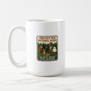 Caneca De Café Arte em Pixel de Críptidos dos Nossos Parques Naci