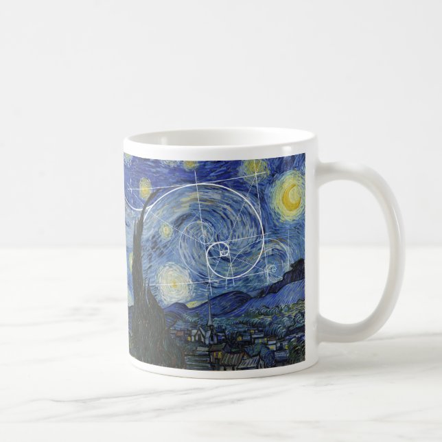Caneca De Café  Arte Encontra Matemática, Van Gogh Conhece Placa  (Direita)