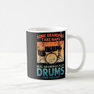 Caneca De Café Arte Engraçada De Drummer Para O Vovô Men Drumline