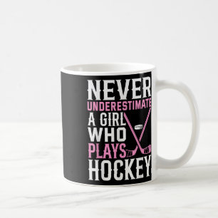 Caneca De Café Arte engraçada de hóquei para meninas mulheres que