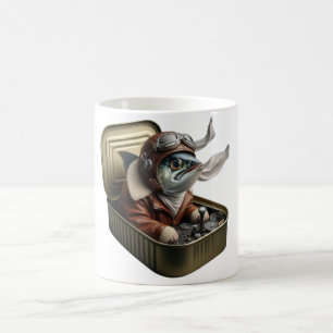 Caneca De Café Arte Engraçada de Peixe-Piloto de Sardinha Voadora