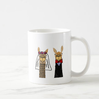 Caneca De Café Arte engraçada do casamento dos noivos do lama
