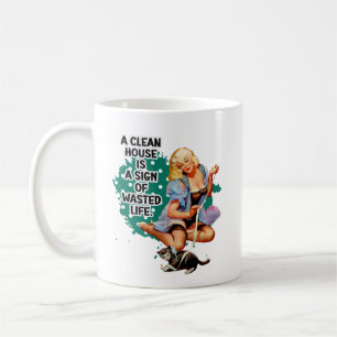 Caneca De Café Arte Engraçada Retro Familiar Humor Pin-up