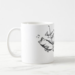 Caneca De Café Arte Engraçado de Contrabaixo Pun Jazz Música Cont