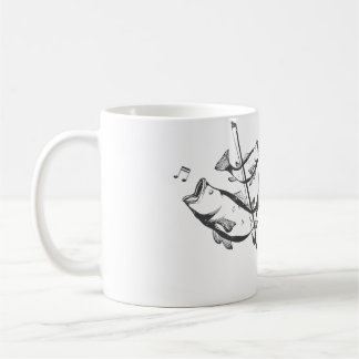 Caneca De Café Arte Engraçado de Contrabaixo Pun Jazz Música Cont
