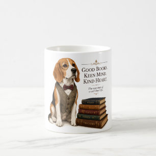 Caneca De Café Arte Erudita de Beagle Bibliotecário Vintage