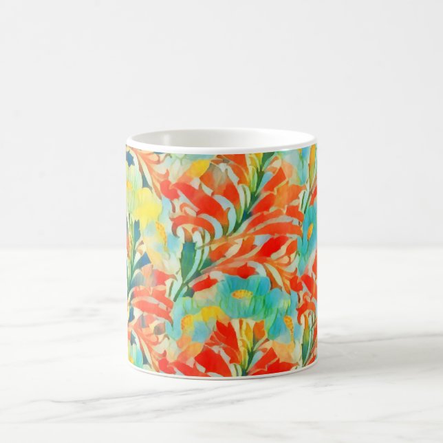 Caneca De Café Arte Esmagadora de Sangue de Jardim Floral Exótica (Centro)