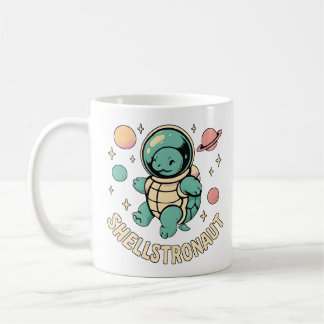 Caneca De Café Arte Espacial do Astronauta das Tartarugas-Cegas