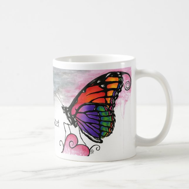 Caneca De Café Arte Fantástica Original do Rainbow Monarfly (Direita)