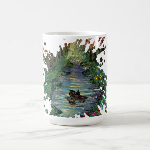 Caneca De Café Arte feita à mão - Árvores de laranja