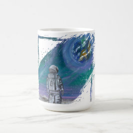 Caneca De Café Arte feita à mão - Vista da Terra 