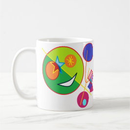 Caneca De Café Arte Feliz Abstrata