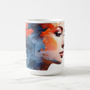 Caneca De Café Arte feminina de exposição dupla