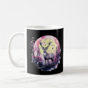 Caneca De Café Arte Floral de Cervos Vida Selvagem Natureza Impre