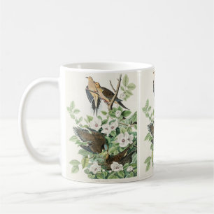 Caneca De Café Arte Floral de Pássaro do Pombo em Luto Audubon Vi