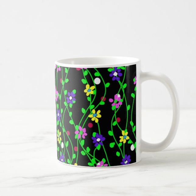 Caneca De Café Arte Floral de Primavera (Direita)