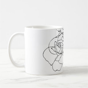 Caneca De Café Arte Floral: Mulher Mínima.