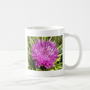 Caneca De Café Arte Floral Roxa de Flor Selvagem