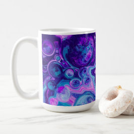Caneca De Café Arte Fluida Marble De Bolsa, Azul, Cor-De-Rosa