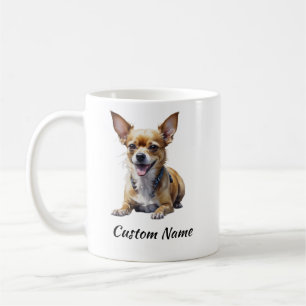 Caneca De Café Arte Fofa de Cachorro Personalizado Chihuahua Aman